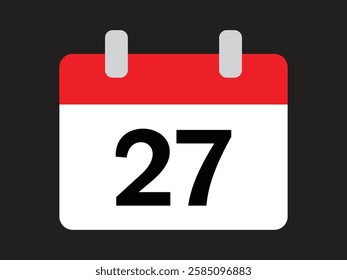 Calendar icon vector day 27