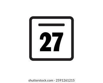 Calendar icon vector day 27