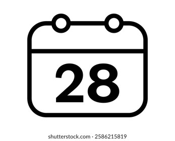 Calendar icon vector day 28