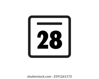 Calendar icon vector day 28