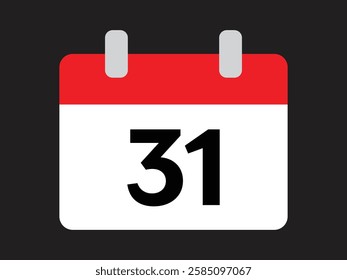 Calendar icon vector day 31