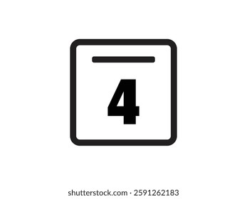 Calendar icon vector day 4