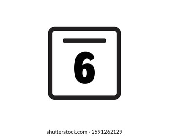 Calendar icon vector day 6