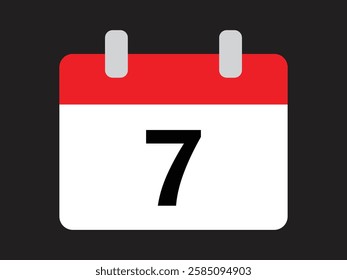 Calendar icon vector day 7