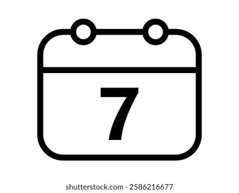 Calendar icon vector day 7