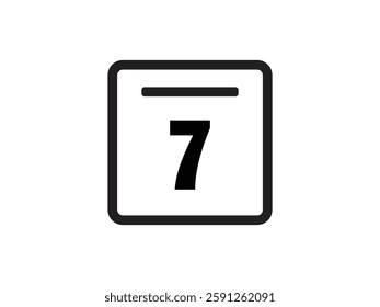 Calendar icon vector day 7
