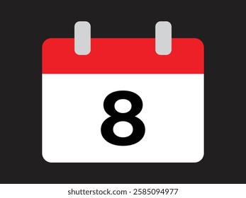 Calendar icon vector day 8