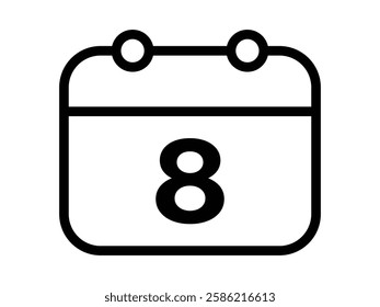 Calendar icon vector day 8