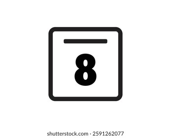 Calendar icon vector day 8