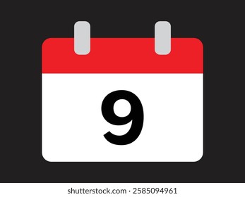 Calendar icon vector day 9