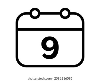 Calendar icon vector day 9