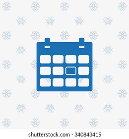 Calendar. icon. vector design  background with snowflakes
