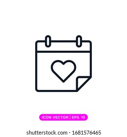 Calendar icon vector design with editable stroke
