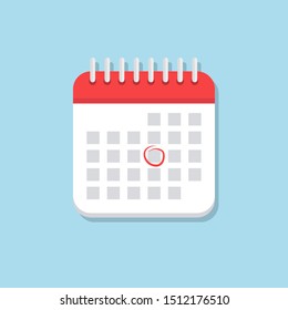 Calendar icon vector design illustration isolated on blue background