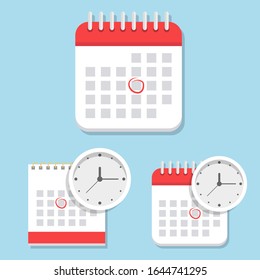 Icono de calendario Ilustración de diseño vectorial aislada en fondo azul
