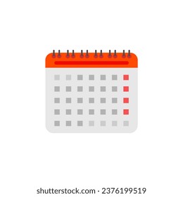 Calendar icon vector design illustration isolated on white background.