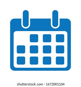 calendar icon vector design template, flat style in modern design on blank background