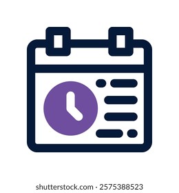 calendar icon. vector dual tone icon for your website, mobile, presentation, and logo design.