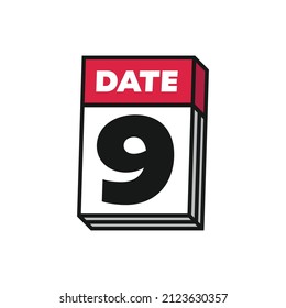 Calendar icon vector emblem. Element of design for decoration of office documents. Logo day of the week, month, year