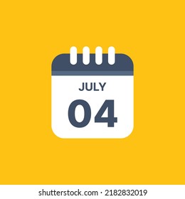 Calendar Icon Vector emblem. Calendar Icon July in a Flat Design style. Illustration logo template