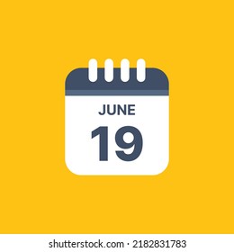 Calendar Icon Vector emblem. Calendar Icon June in a Flat Design style. Illustration logo template