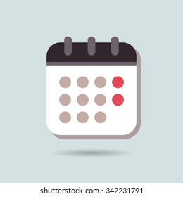 calendar Icon Vector emblem. Picture, JPG, EPS, AI. Element of design for decoration of office documents. Logo day of the week, month, year