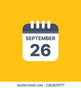 Calendar Icon Vector emblem. Calendar Icon September in a Flat Design style. Illustration logo template