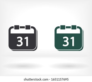 calendar icon. Vector Eps 10 month date 31 illustration Flat Design