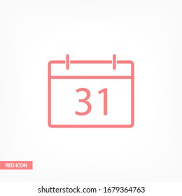 calendar icon. Vector Eps 10 month date 31 illustration Flat Design