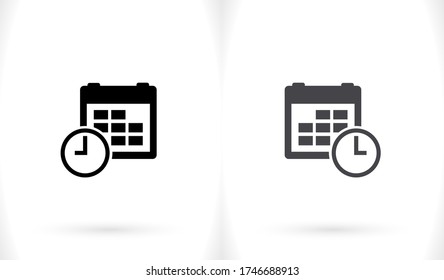icono de calendario. Vector Eps 10 meses ilustración de fecha Reloj plano de diseño