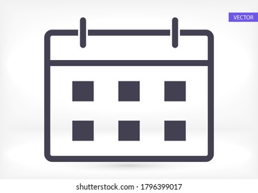 icono de calendario. Vector Eps 10 meses ilustración de fecha Diseño plano 