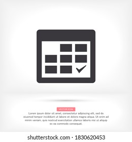 calendar icon. Vector Eps 10 month date illustration Flat Design 