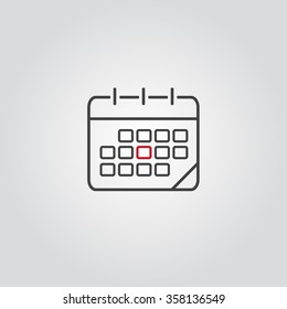 Calendar icon, vector eps10 illustration. Calendar Date.  Modern icons for your work: document, presentation, web and mobile applications, infographic,cover, poster, report, flyer, banner. deadline