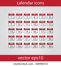 Calendar icon, vector eps10 illustration. Calendar Date.  Modern icons for your work: document, presentation, web and mobile applications, infographic,cover, poster, report, flyer. Month