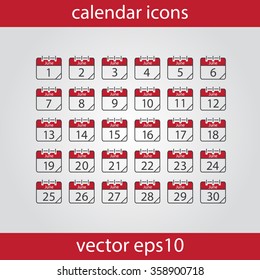 Calendar icon, vector eps10 illustration. Calendar Date.  Modern icons for your work: document, presentation, web and mobile applications, infographic,cover, poster, report, flyer. Month