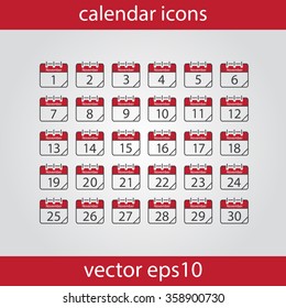 Calendar icon, vector eps10 illustration. Calendar Date.  Modern icons for your work: document, presentation, web and mobile applications, infographic,cover, poster, report, flyer. Month