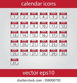Calendar icon, vector eps10 illustration. Calendar Date.  Modern icons for your work: document, presentation, web and mobile applications, infographic,cover, poster, report, flyer. Month
