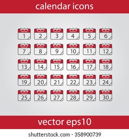 Calendar icon, vector eps10 illustration. Calendar Date.  Modern icons for your work: document, presentation, web and mobile applications, infographic,cover, poster, report, flyer. Month