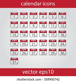 Calendar icon, vector eps10 illustration. Calendar Date.  Modern icons for your work: document, presentation, web and mobile applications, infographic,cover, poster, report, flyer. Month