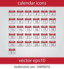 Calendar icon, vector eps10 illustration. Calendar Date.  Modern icons for your work: document, presentation, web and mobile applications, infographic,cover, poster, report, flyer. Month