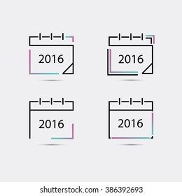 Calendar icon, vector eps10 illustration. Calendar Date.  Modern icons for your work: document, presentation, web and mobile applications, infographic,cover, poster, report, flyer, banner. Check mark