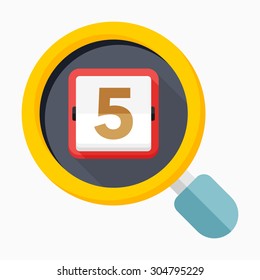 Calendar icon - vector , eps10(flat icon , long shadow)