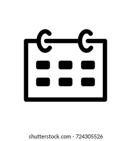 Calendar Icon Vector Fat Design Editable Stroke. 512x512 Pixel Perfect.