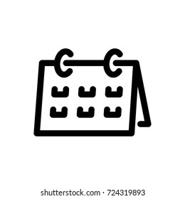 Calendar Icon Vector Fat Design Editable Stroke. 512x512 Pixel Perfect.