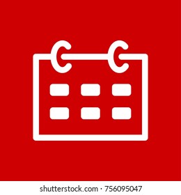 Calendar Icon Vector Fat Design Editable Stroke. 512x512 Pixel Perfect.