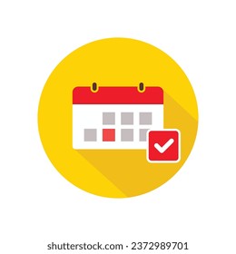 Calendar icon vector, filled flat sign, solid pictogram. Event reminder symbol, icon. Event, icon, calendar, check, glyph, application, business, celebration, date, day, deadline