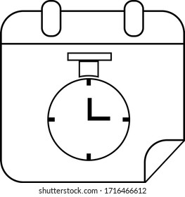 calendar icon vector, flat design best vector icon, isolate on white background. Clock icon page symbol for your web site design Clock icon logo, app, UI.