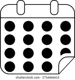 icono de calendario vectorial, mejor icono vectorial de diseño plano, aislar en fondo blanco. Símbolo de la página de icono de reloj para el diseño del sitio web Icono de reloj, aplicación, UI.