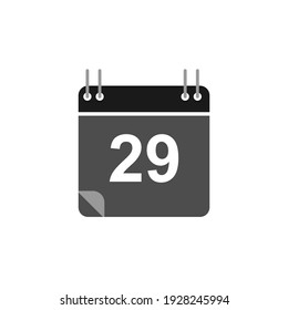 Calendar icon vector, flat design best vector icon. Date 29. Can be edited and changed colors. 