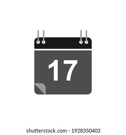 Calendar icon vector, flat design best vector icon. Date 17. Can be edited and changed colors. 